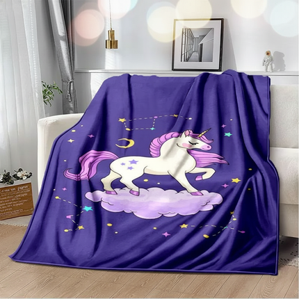 purple unicorn blanket - lifestyle