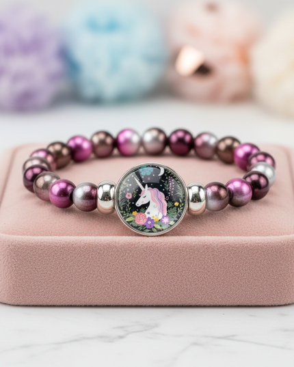 purple unicorn bracelet - lifestyle