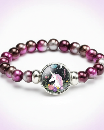 purple unicorn bracelet - white-bg