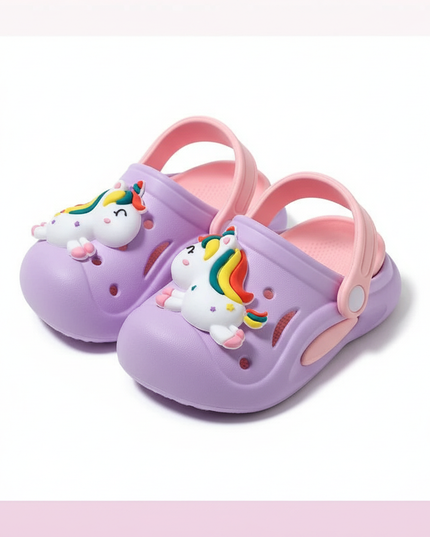 purple unicorn clogs - white-bg