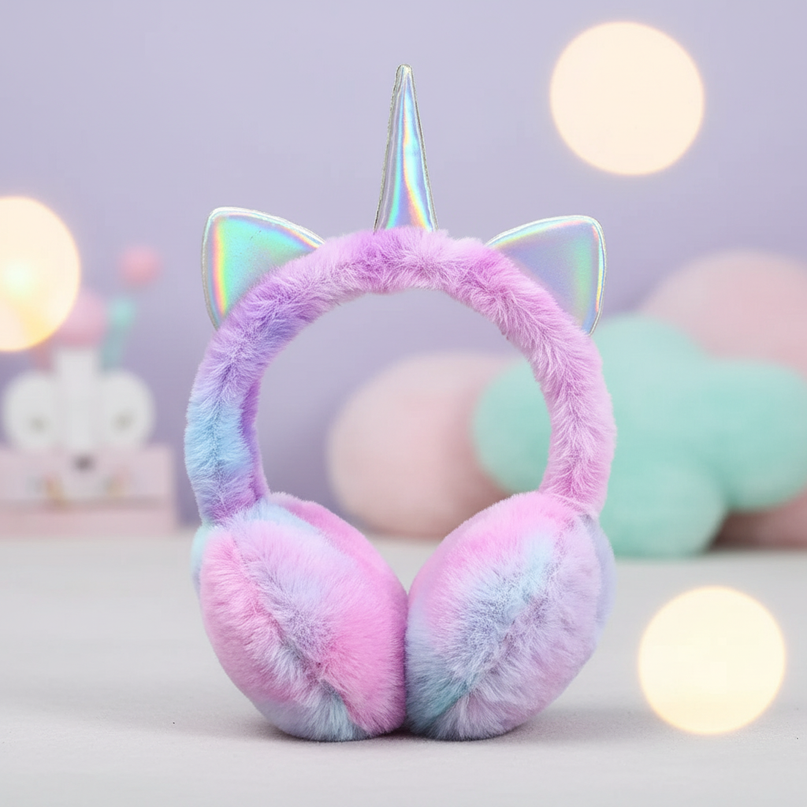 purple unicorn earmuffs - lifestyle