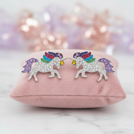 purple unicorn earrings - lifestyle