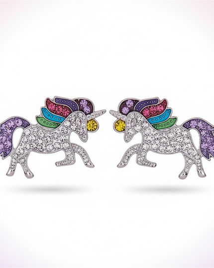 purple unicorn earrings - white-bg