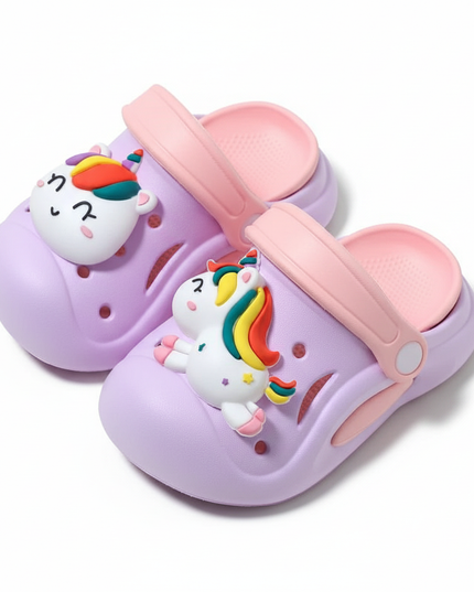 purple unicorn garden slippers - white-bg