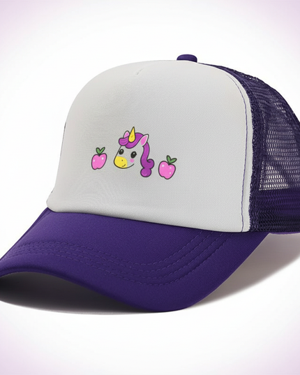 purple unicorn hat - white-bg
