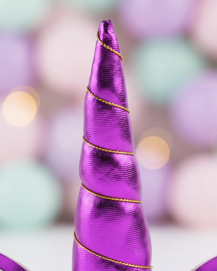 purple unicorn headband - detail