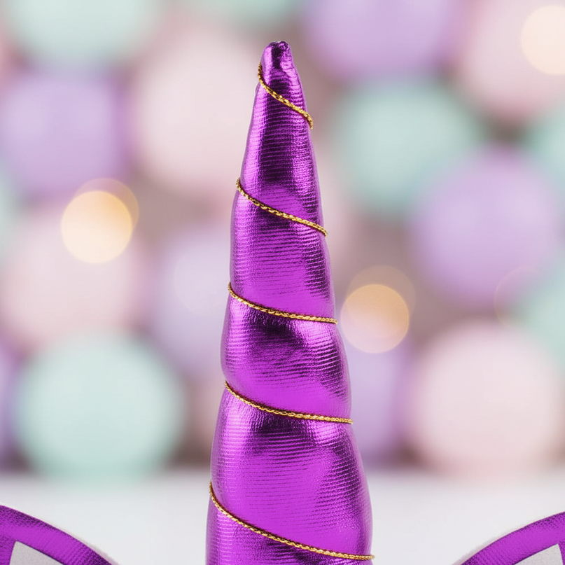 purple unicorn headband - detail