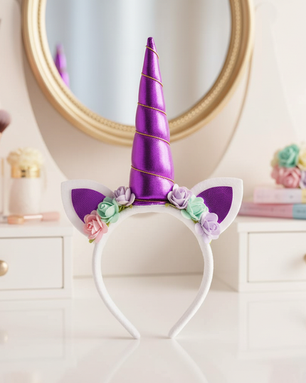 purple unicorn headband - lifestyle