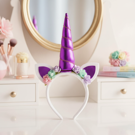 purple unicorn headband - lifestyle
