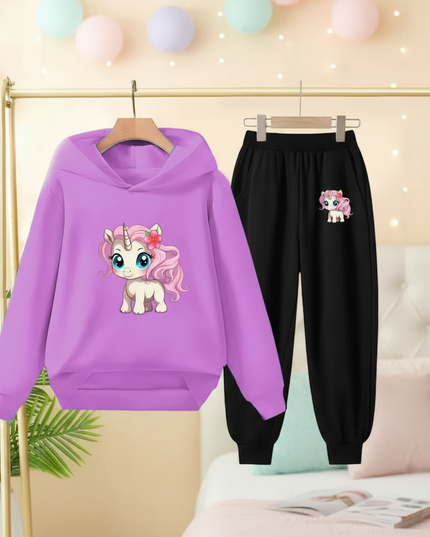 purple unicorn hoodie girls - lifestyle