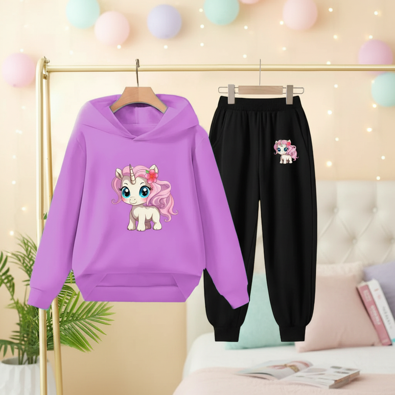 purple unicorn hoodie girls - lifestyle