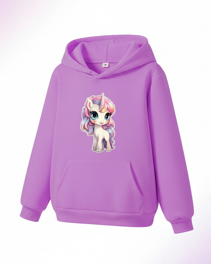 purple unicorn hoodie - white-bg