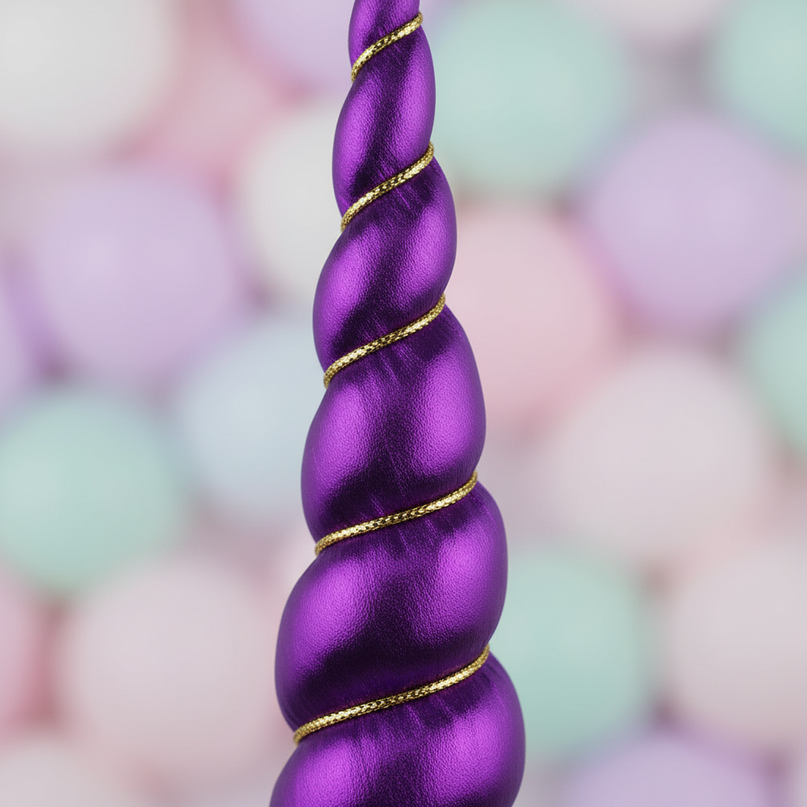 purple unicorn horn cosplay prop - detail