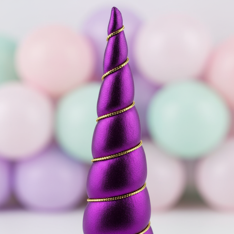 purple unicorn horn craft set - detail