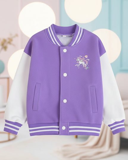 purple unicorn jacket - lifestyle