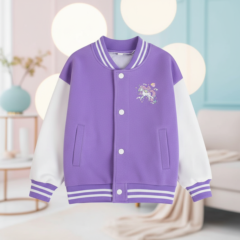 purple unicorn jacket - lifestyle