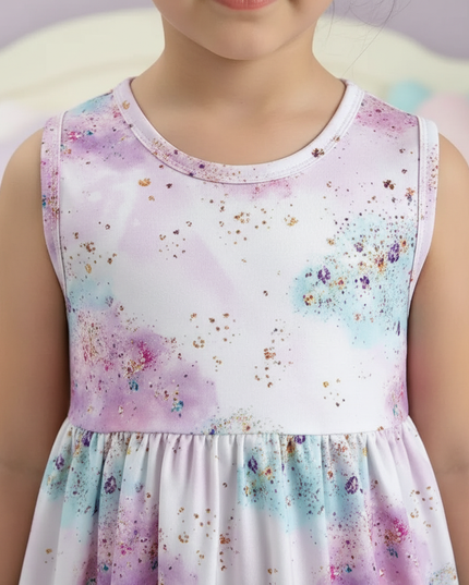 purple unicorn knit dress - detail