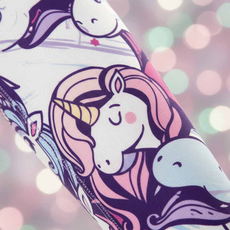 purple unicorn leggings - detail