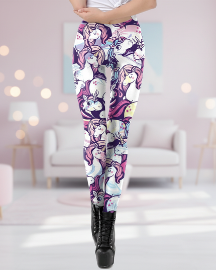purple unicorn leggings - lifestyle