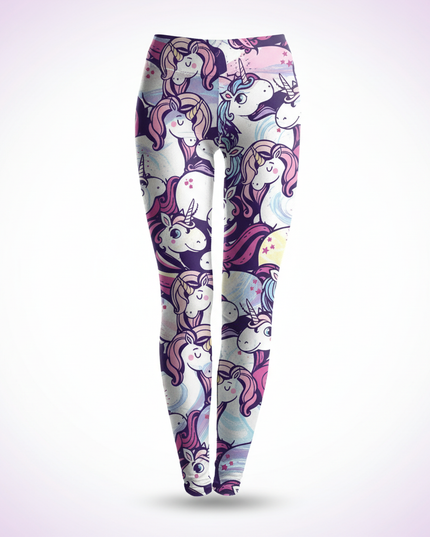 purple unicorn leggings - white-bg