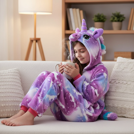 purple unicorn onesie - lifestyle
