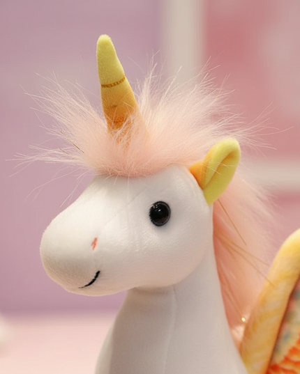purple unicorn plush toy - detail