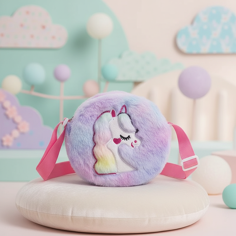 purple unicorn purse - lifestyle