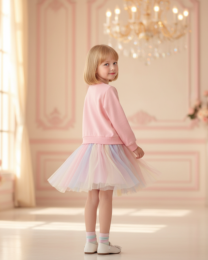 purple unicorn rainbow tutu dress - back