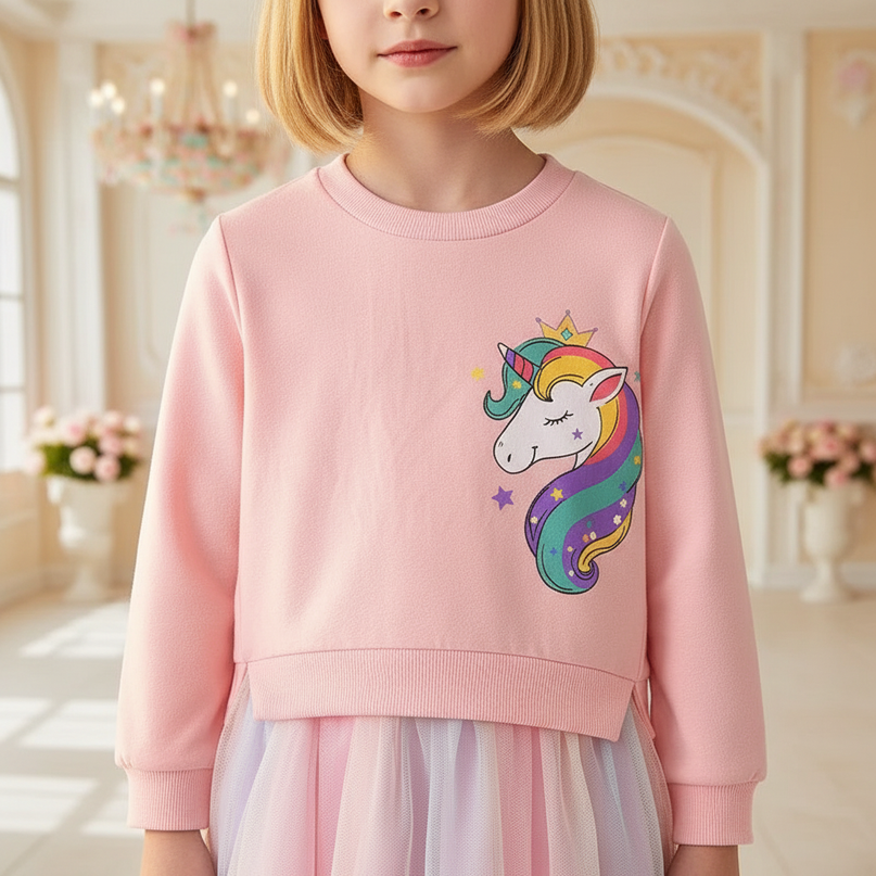 purple unicorn rainbow tutu dress - detail