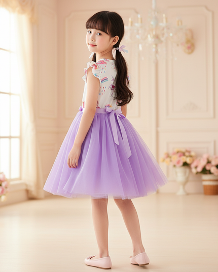purple unicorn ruffle bodice tutu dress - back