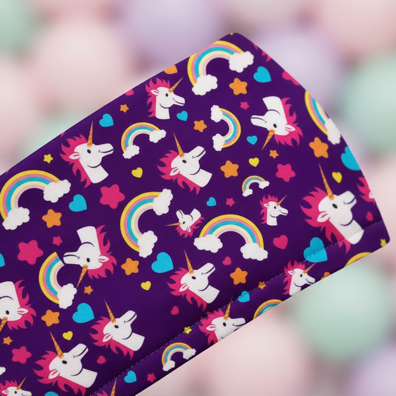 purple unicorn sport headband - detail