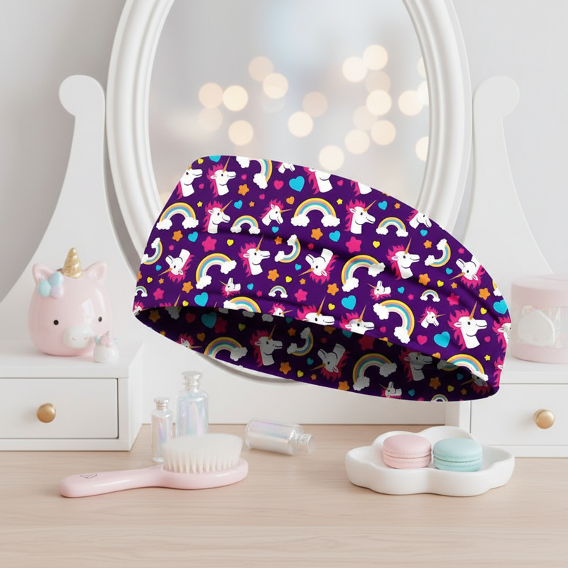 purple unicorn sport headband - lifestyle