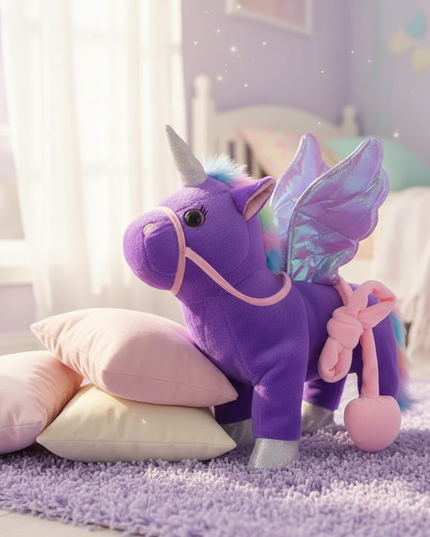purple unicorn stuffed animal - lifestyle