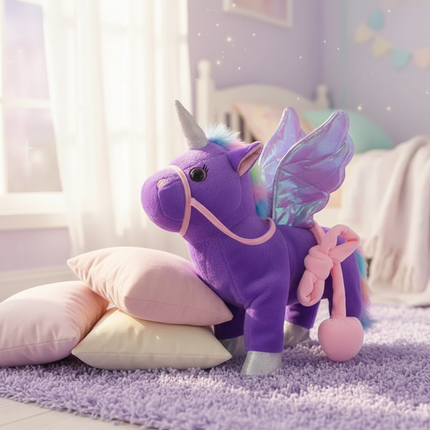 purple unicorn stuffed animal - lifestyle