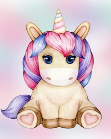 purple unicorn wall clock - detail