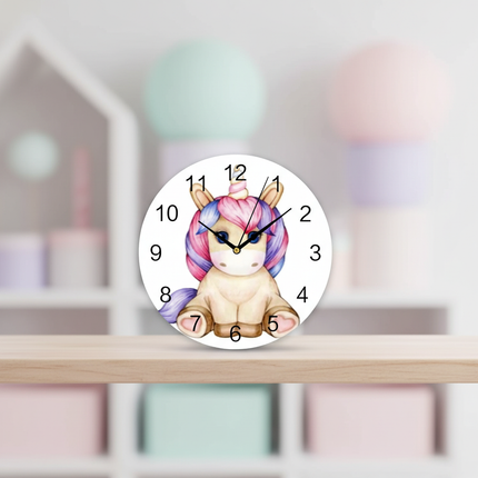 purple unicorn wall clock - lifestyle