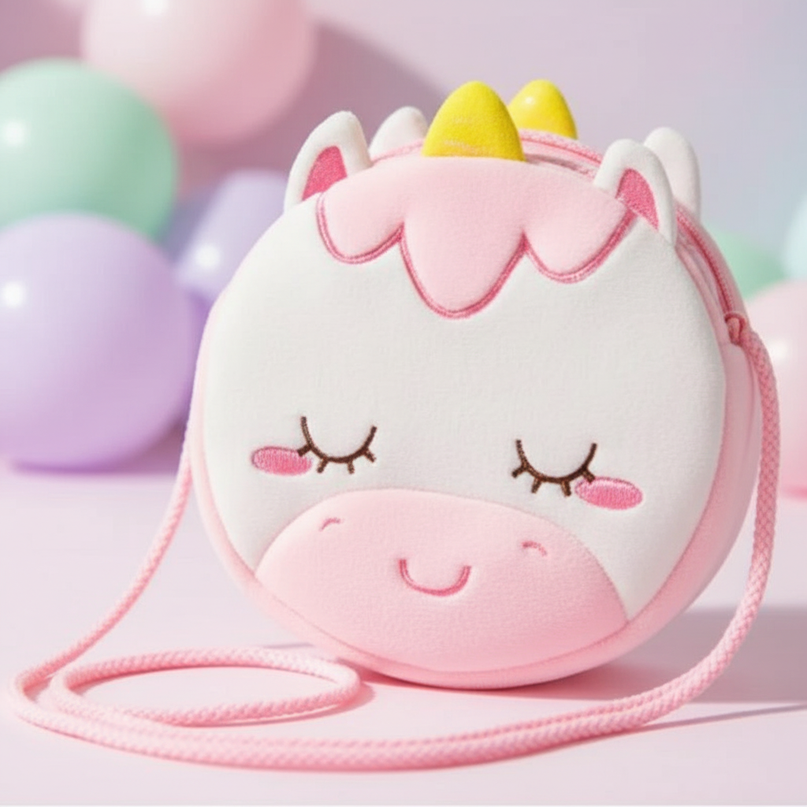 purse for girls with unicorn - detail