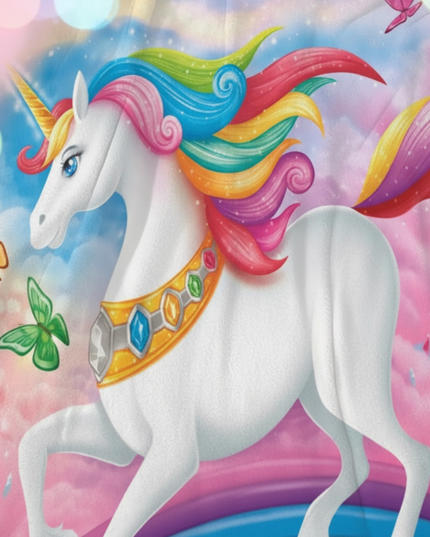 queen size unicorn blanket - detail