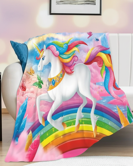 queen size unicorn blanket - lifestyle