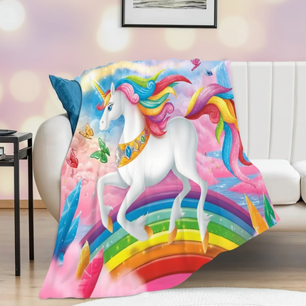 queen size unicorn blanket - lifestyle