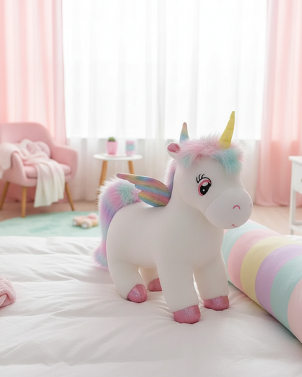 rainbow angel unicorn plush - lifestyle