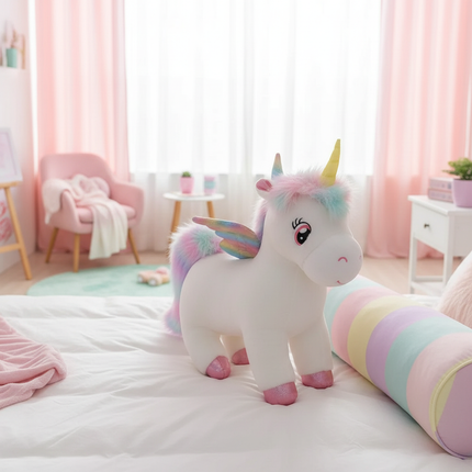 rainbow angel unicorn plush - lifestyle