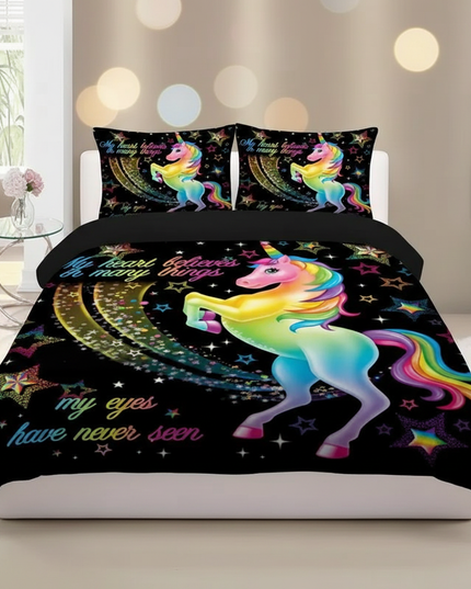 rainbow believe star unicorn bedding - lifestyle