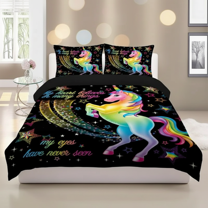 rainbow believe star unicorn bedding - lifestyle