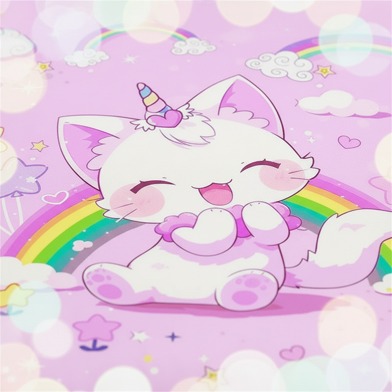 rainbow caticorn bedding - detail