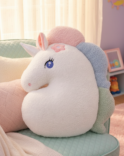 rainbow cloud plush pillow - lifestyle