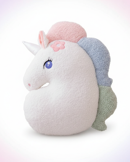 rainbow cloud plush pillow - white-bg