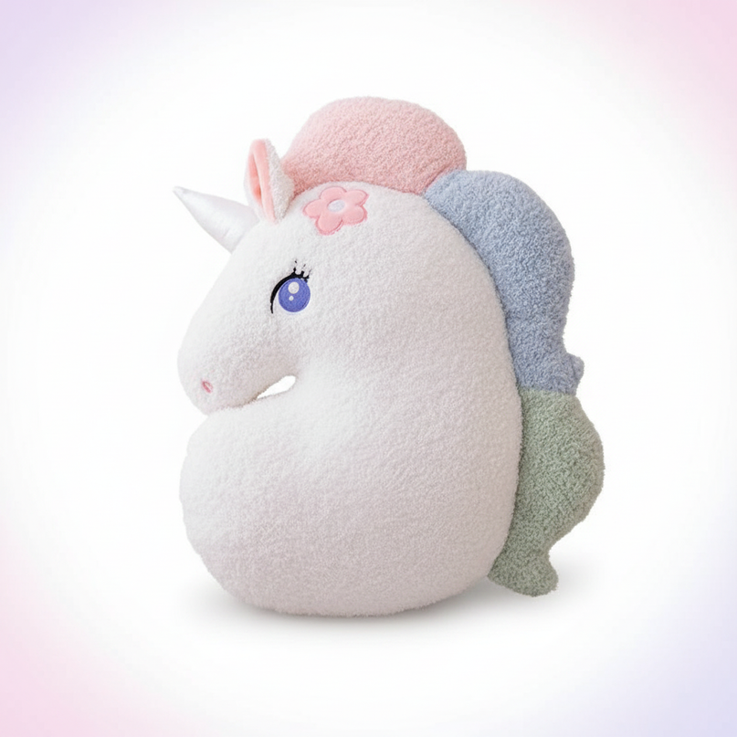 rainbow cloud plush pillow - white-bg