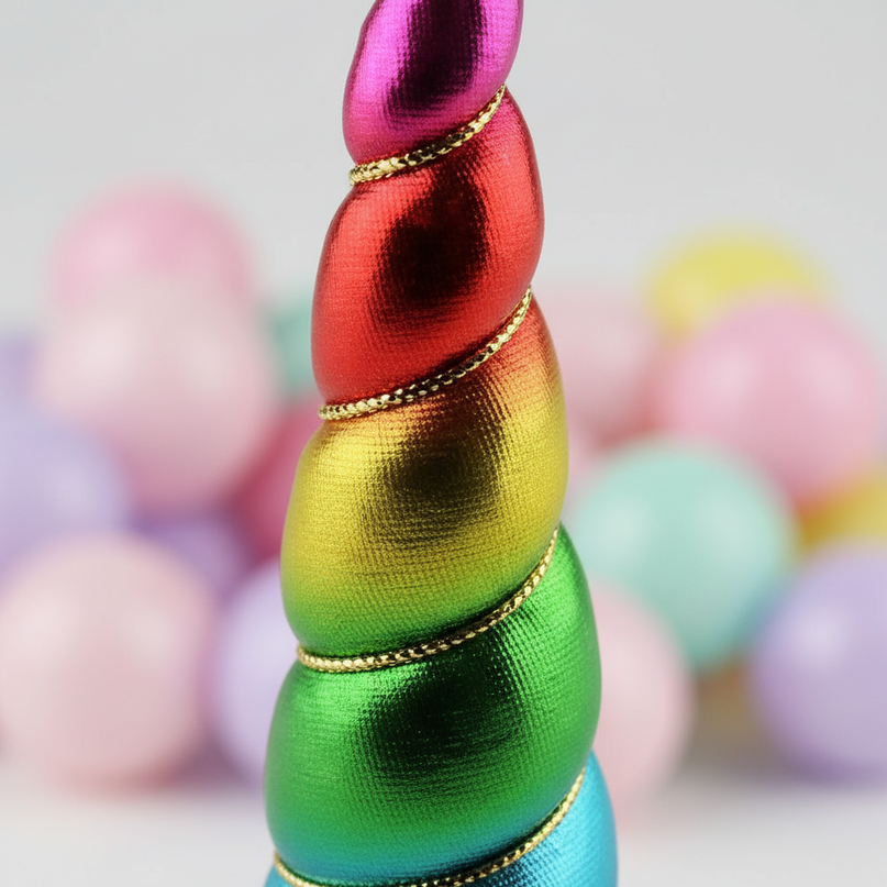 rainbow craft unicorn horn set - detail