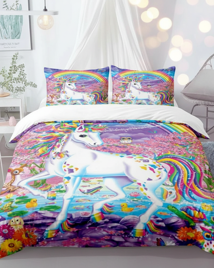 rainbow garden magical unicorn bedding - lifestyle